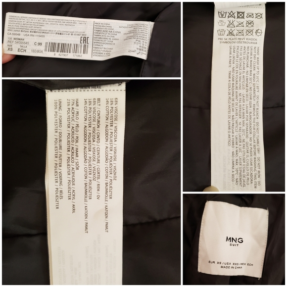 Mango MNG Faux Leather Black Jacket Size USA XXS - Picture 7 of 11